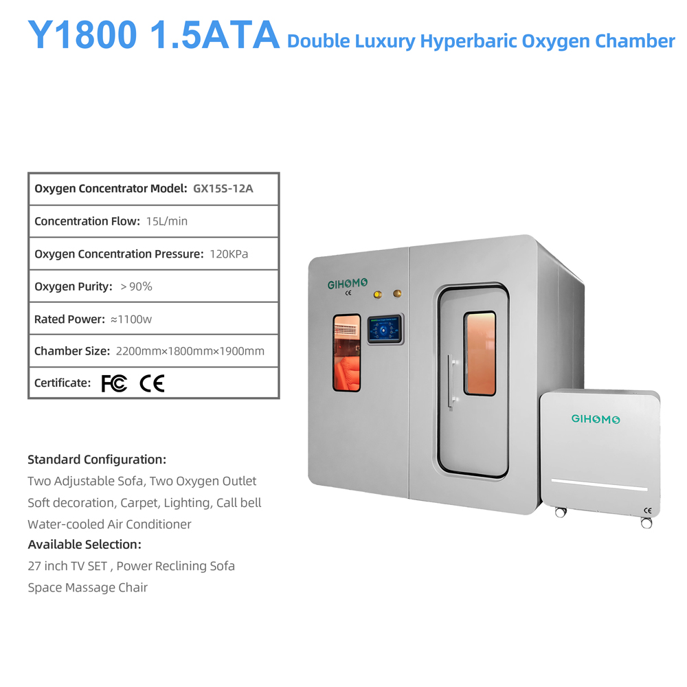 One people sitting hyperbaric chamber hbot