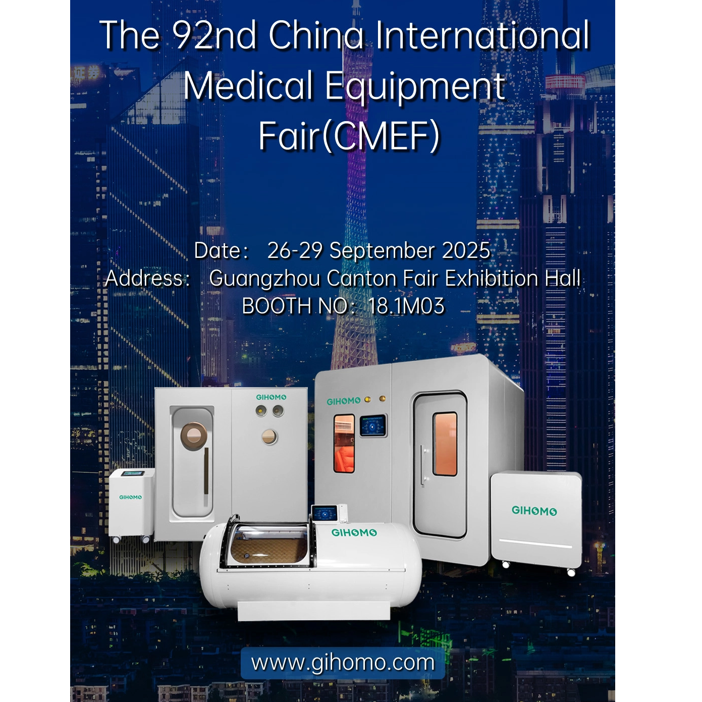 Join Us at The 92nd CMEF! Discover The Future of Hyperbaric Oxygen Chamber Technology with GIHOMO